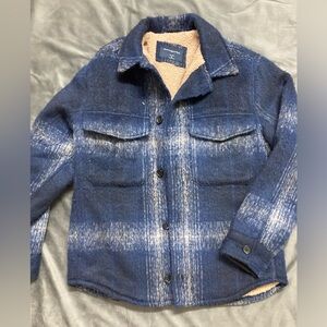 Abercrombie & Fitch Blue Plaid Shirt Jacket